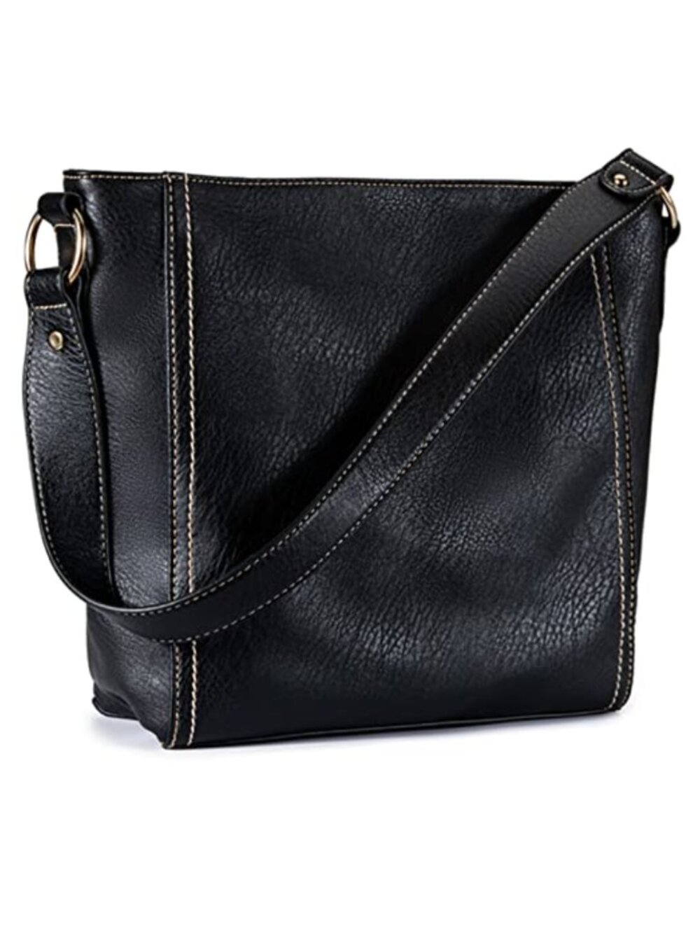Vegan Leather Hobo Shoulder Bag with Zipper Closure, Medium Handbag